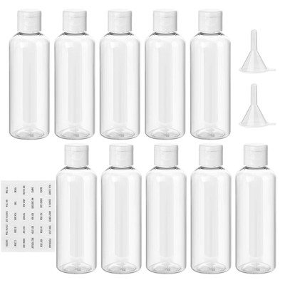 Reiseflaschenset 10 Stück auslaufsicher für Shampoo, Lotion & Kosmetik, wiederve