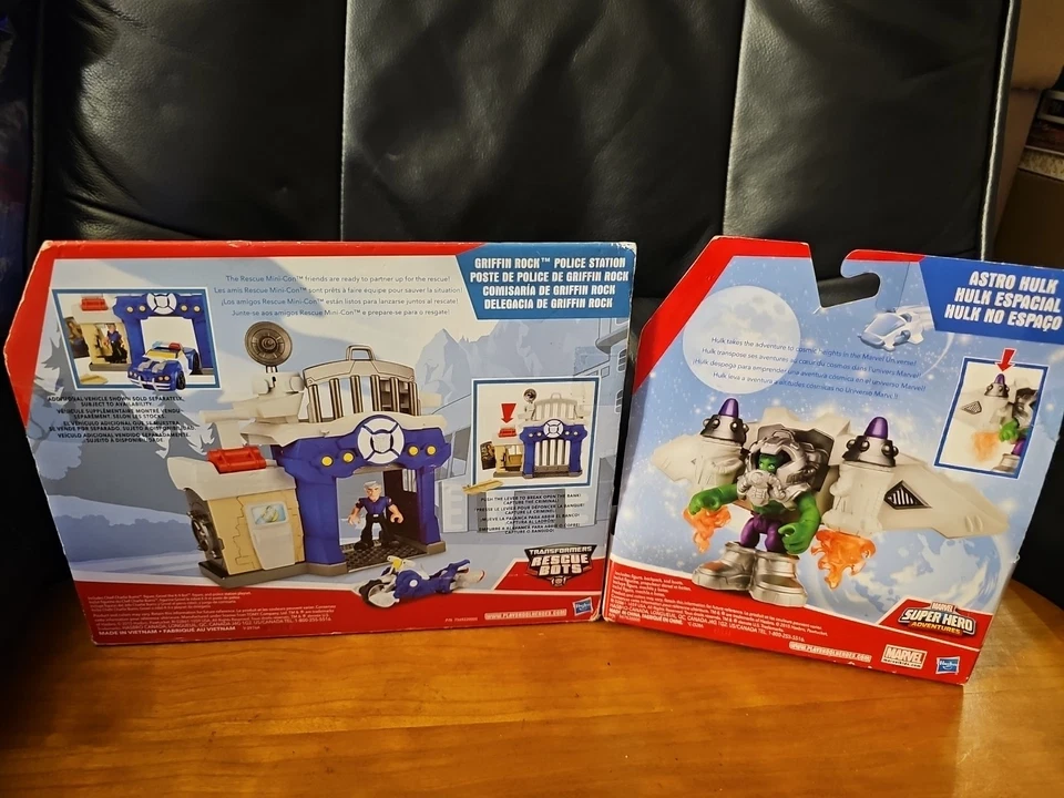 Transformers Rescue Bots Griffin Rock Police Station &  Astro Hulk Super heroes  - Image 2 of 4