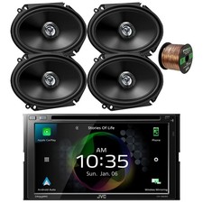 JVC KW-V960BW Bluetooth USB Radio Car Receiver, 4x 6x8" 300W Car Speakers, Wire