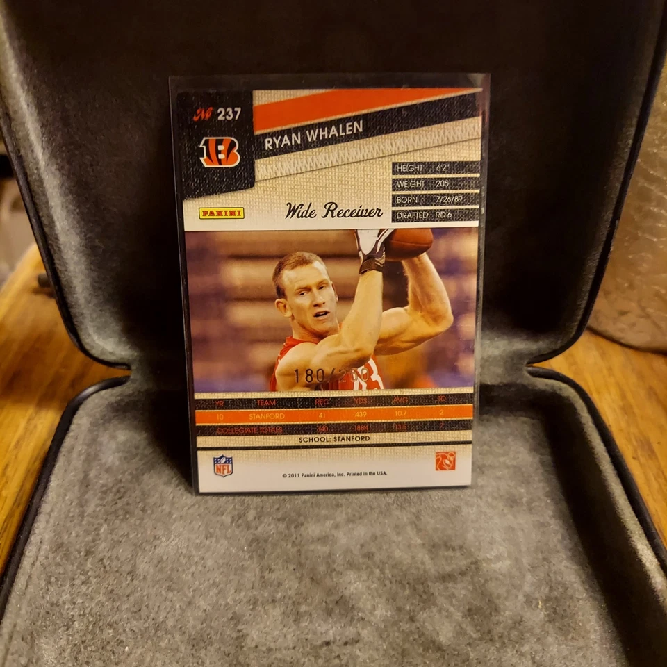 Ryan Whalen Bengals 2011 Panini Threads Century Proof Silver RC #237 /250 - Image 2 of 3