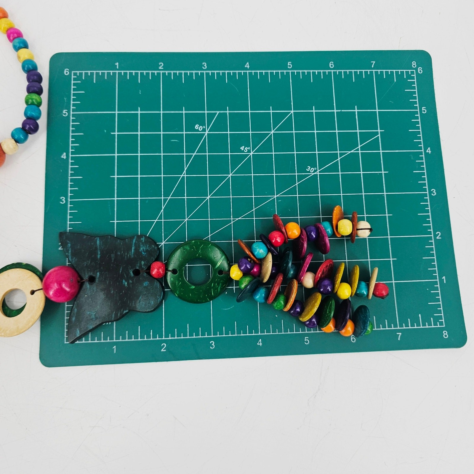 Vintage Coconut Shell Beaded Statement Necklace B… - image 7