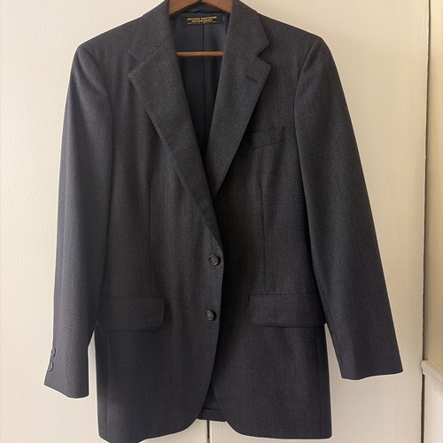 Vintage 80s Brooks Brothers Navy Blue Wool Sport Coat Mens 38R Suit Blazer Retro