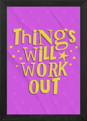 Things will work out niedlich gerahmtes Wandbild Poster Leinwanddruck Bild