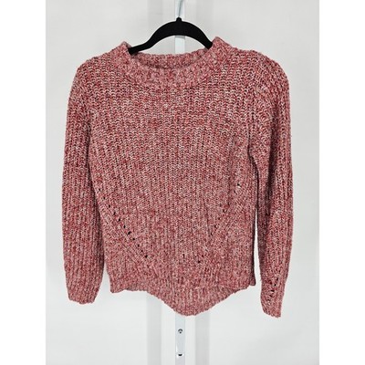 Universal Thread Womens Sz XS Thick Knit Crew Neck Sweater Pink Red
