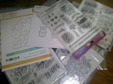 Large Variety Lot of Stamps Dies Embossing Folders Stencils new  used