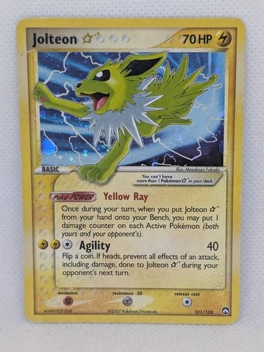 Jolteon Gold Star 101/108 Power Keepers Holo Secret Rare Pokemon TCG eevee MP