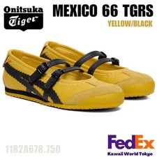 Onitsuka Tiger MEXICO 66 TGRS YELLOW / BLACK 1182A678 750 Women's size NEW 