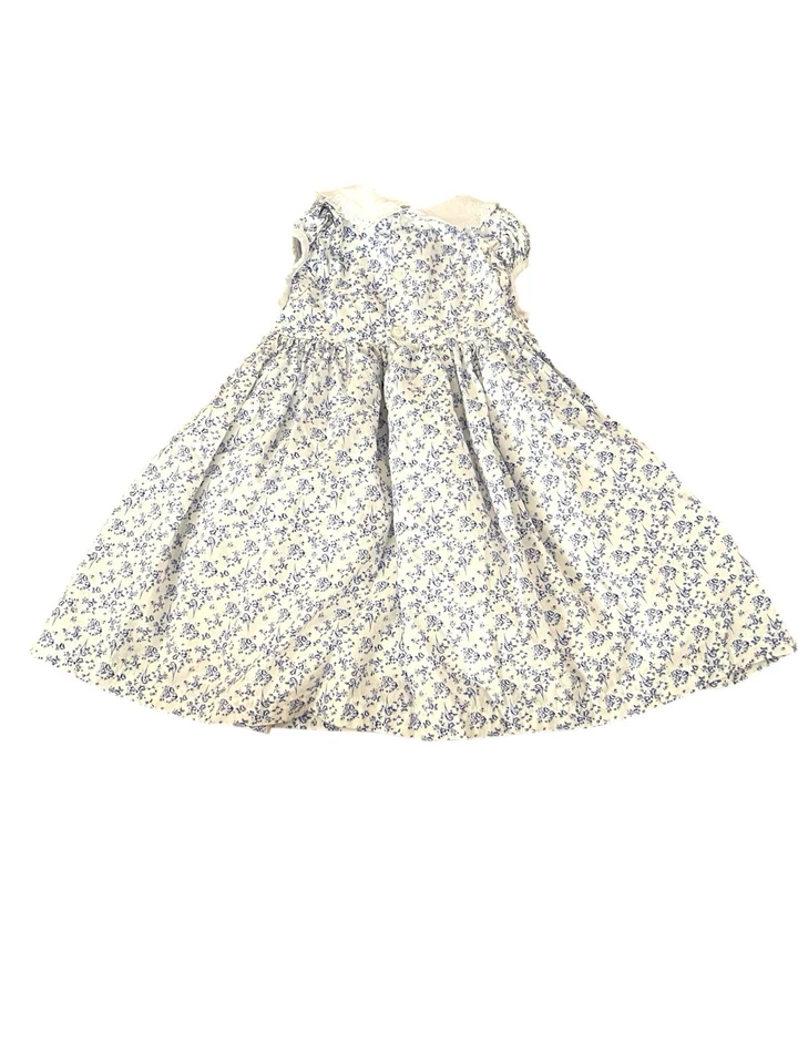 Pumpkin Patch Baby Girl Dress 18-24M Blue Floral Smocked Peter Pan Collar EUC - Image 2 of 4