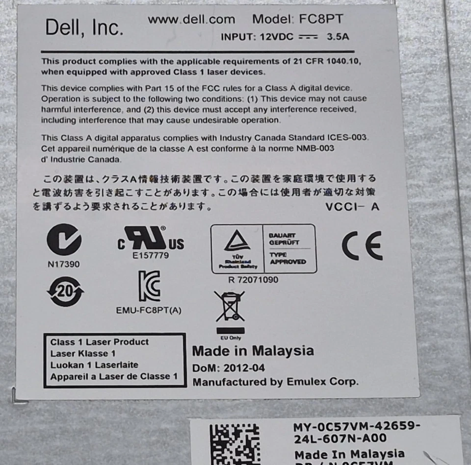 C57VM Dell M1000e 8/4Gbps 16 Port Fibre Channel Pass Through Module - Image 4 of 4