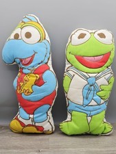 Kermit the Frog 12" and Gonzo Stiffed Filled 1985 Muppets Sewn Pillows Handmade