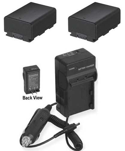 2 Batteries +Charger for Samsung HMX-F500 HMXF500 HMXF500RN HMX-F500SN HMXF500SN-image