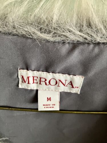 vest faux fur Merona size medium beautiful fluffy cozy grey - Picture 3 of 5