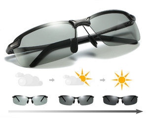 Herren Polarisierte Sonnenbrille Fahren Brillen Angeln UV400 photochrome Schwarz