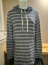 Olive And Oak Womens  Cowl Neck Blue/white Sweater Size M