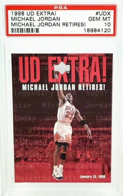 📈 PSA 10 MICHAEL JORDAN RETIRES 📈 1998-99 UPPER DECK EXTRA