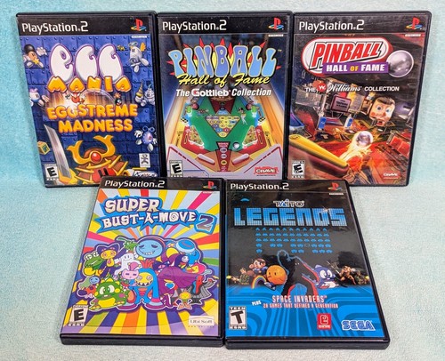PlayStation 2 PS2 5 Game Lot - Pinball Hall Of Fame, Bust-A-Move, Taito, & More!