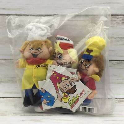 Kellogg's Bean Bag Breakfast Bunch Snap Crackle Pop Rice Krispies Plush