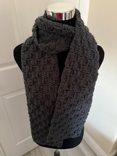 New Crocheted Scarf in Charcoal Gray