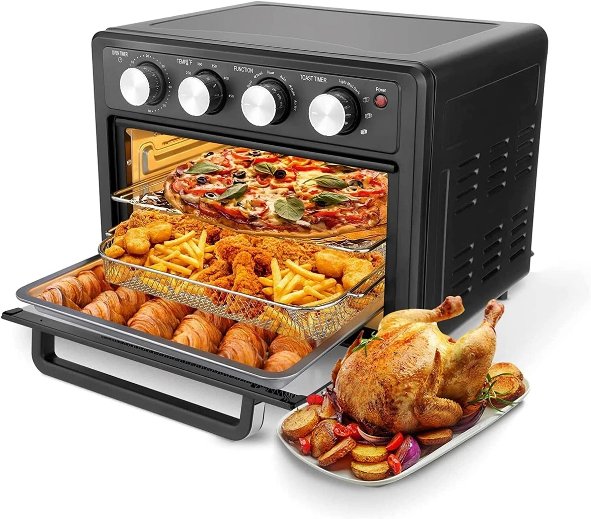 Compact Air Fryer Oven, 7-in-1 Toaster Oven Air Fryer Combo