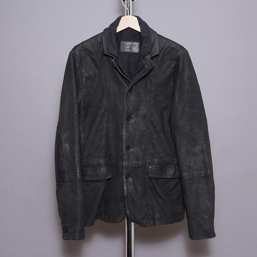 Chaqueta Blazer de Cuero ALL SAINTS MEDIANA Para Hombres ENCUESTA Gamuza Encerada Película Celebridad - Imagen 8 de 17