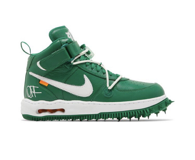 OFF WHITE X NIKE Taglia 12 5 Nike Air Force 1 Mid SP x bianco sporco ""Verde pino"" (DR0500 300)
