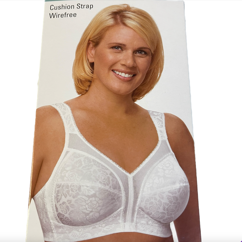 JCPenney Floral Lace Bra Comfort Cushion Strap Classic Figure 42C New White 2788 - Picture 2 of 13