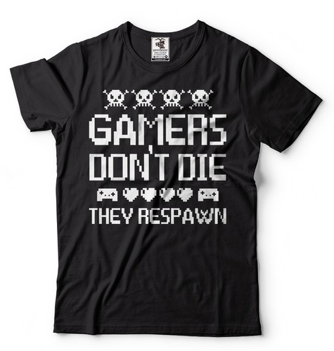 Gamer T-shirt Gamers Respawn Funny Mens T-shirt Birthday Gift for Brother Gift - Picture 2 of 12