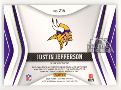 Justin Jefferson 2020 Panini Certified Gold Rookie Patch