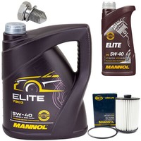 MotoröL Set 5W40 6 Liter + ÖLfilter SH 4091 L + Schraube FüR Skoda Superb VW CC