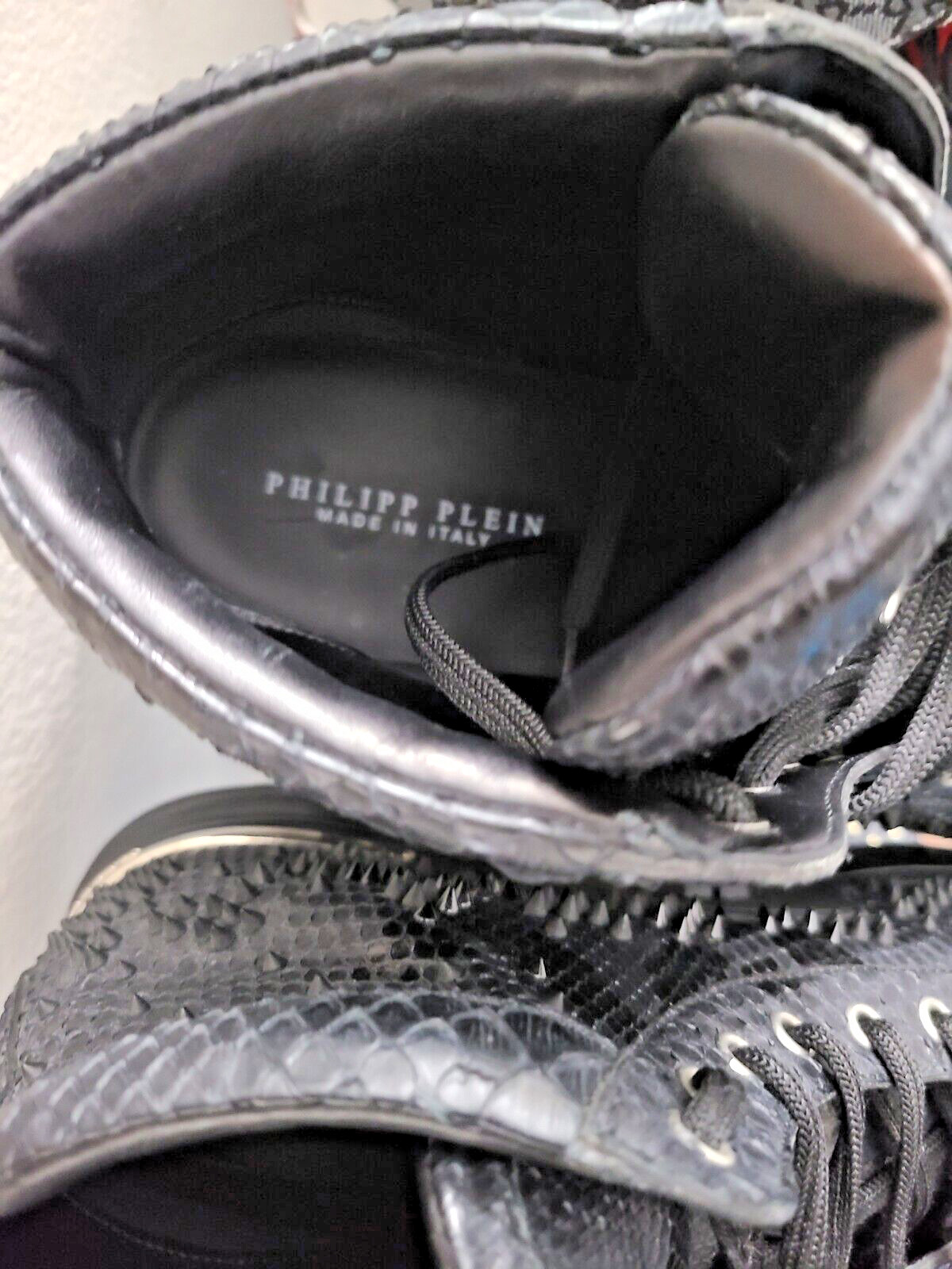 Philipp Plein Black Spiked Studded High Tops - Size 12 | Limited Edn | Edgy Style image 5