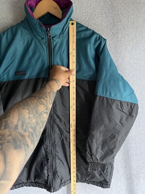 【reversible】Columbia nylon jacket y2k VTG Columbia Jacket Mens Large Reversible Full Zip Nylon Retro Y2K