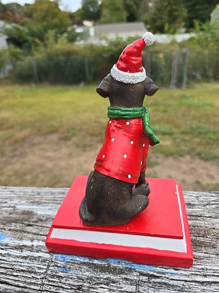 Cómoda percha realista para perros de 9" rojo blanco brillante para hora de Navidad Foto 4 de 4