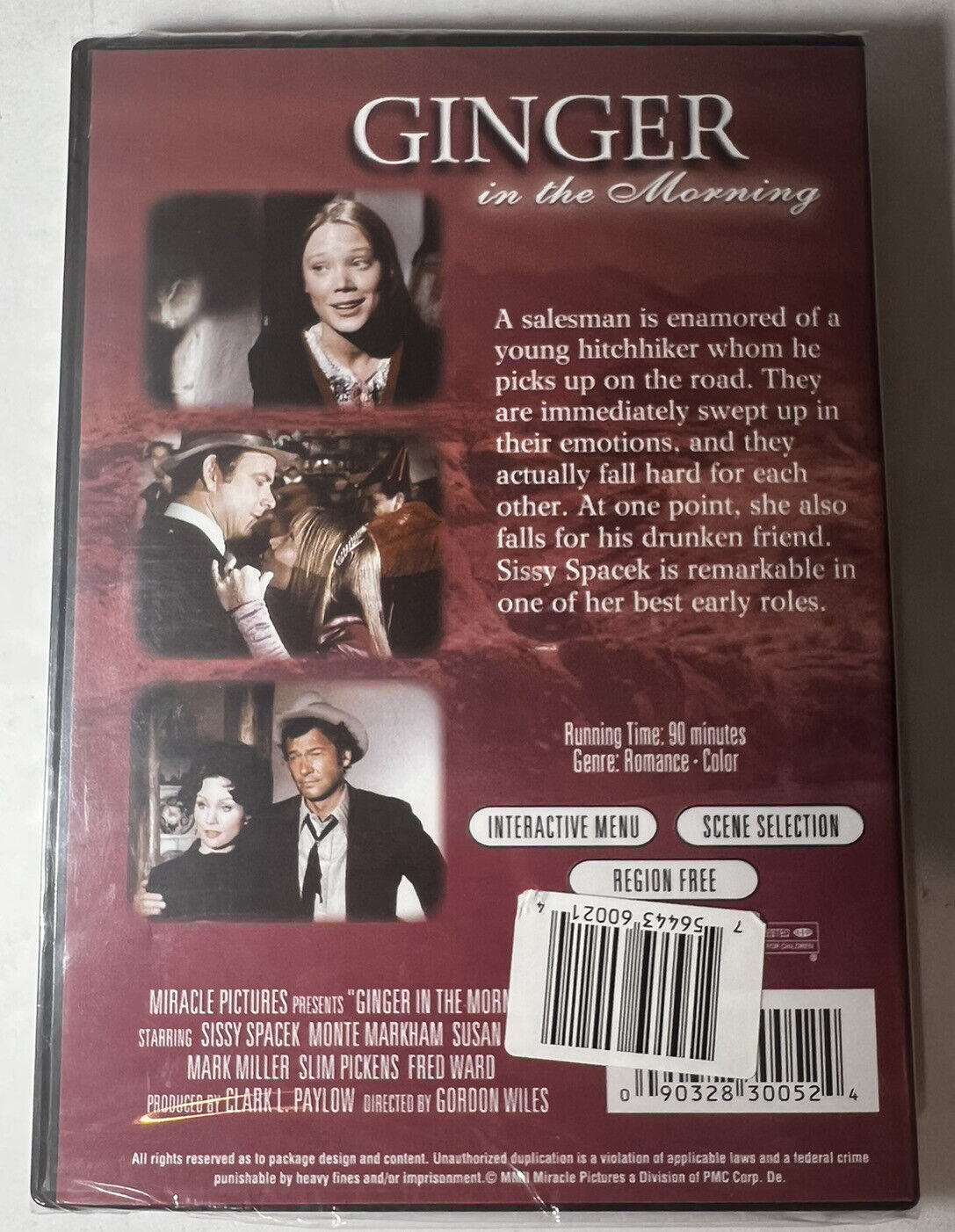 Ginger In the Morning DVD Sissy Spacek Susan Oliver Slim Pickens Fred Ward -NEW