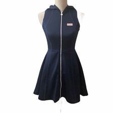 Hunter by Target Blue Women's Full Zip Jersey Knit Skater Dress w/ Hood Size XS