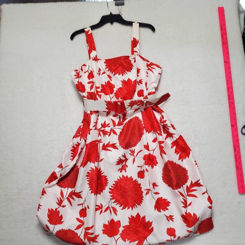 Vintage Jessica Howard Midi Dress Red Orange Floral Belt Womens 16W Rock-a-Billy - Picture 2 of 18