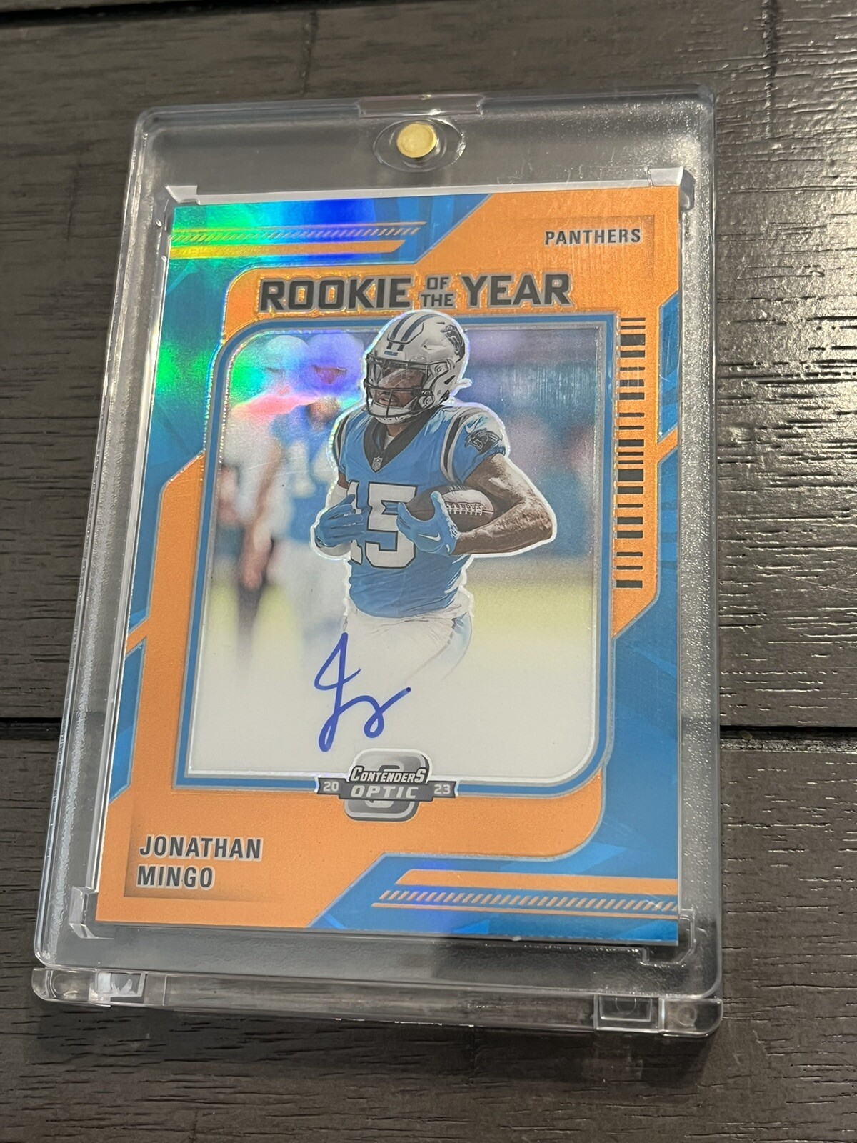 2023 Contenders Optic Jonathan Mingo Rookie Of The Year Orange Prizm Auto # /50