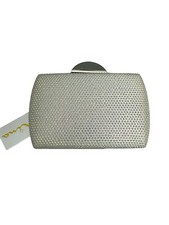 Nina Pacey White AB Allover Crystal Minaudiere NWT Evening Clutch Shoulder Bag