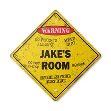 Jake's Room Vintage Crossing Sign Xing Plastic Rustic kids bedroom children's na