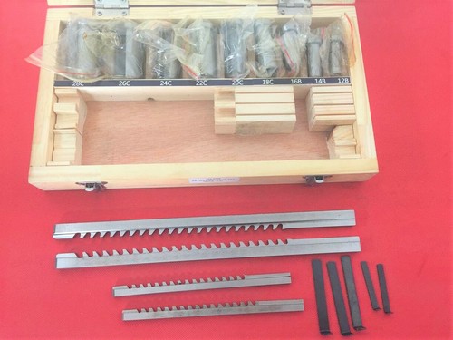 Keyway Broach Cutter B C PushType Shim Cutting Tool Metalworking 18pc HSS Metric - Picture 3 of 3