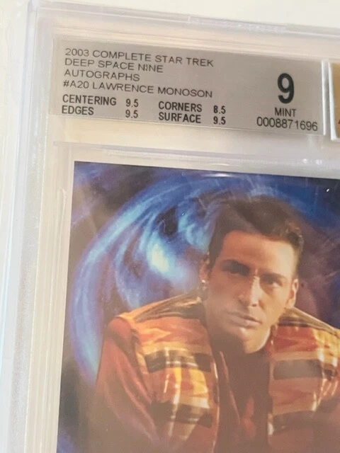 Tarjeta autógrafa de Star Trek 2003 Topps BGS 9 automática 10 Lawrence Monoson Matthew Ryan Foto 3 de 4