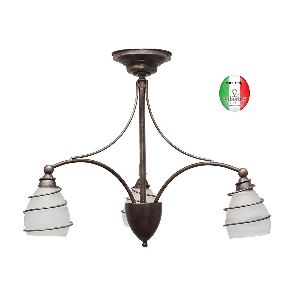 Plafoniera Classica Ferro Battuto Chloè 3 Luci E14 - Made in Italy