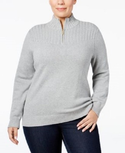 Karen Scott Womens Plus Size Mock 
