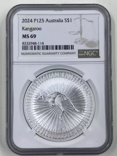 2024 P125 Australia S$1 NGC MS69 Kangaroo