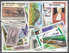 Gabon 100 timbres différents oblitérés