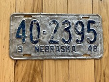 1948 Nebraska License Plate
