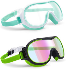 Aegend 2 Pack Swim Goggles for Kids 3-15, Anti-Fog Anti-Uv Wide Vision Waterproo