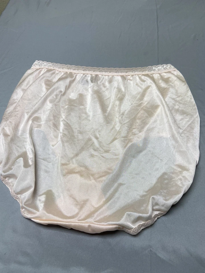 Braguita completa de nailon Hanes ropa interior talla 10 nueva sin etiquetas ribete de encaje abuela Sissy Foto 2 de 4