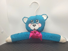 Vintage Child's Clothes Hanger Circus Bear Plush Fabric Animal Baby Nursery