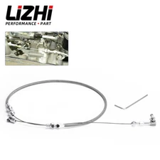 24 In Braided Stainless Steel Throttle Cable Assembly w/ Wrench for Universal