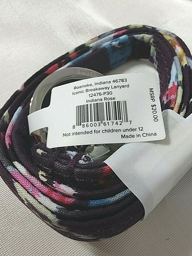 Vera Bradley's BREAKAWAY LANYARD in INDIANA ROSE, Keyring, Lobster Clasp, NWT - Picture 3 of 5